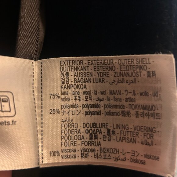 ZARA black wool blend single-breasted coat, size S - Picture 10 of 11